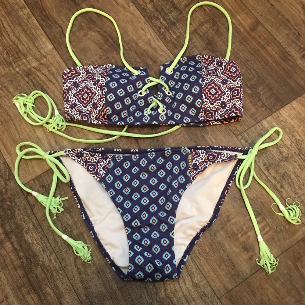 NWOT Roxy Boho Bikini / Top-S Bottom-M